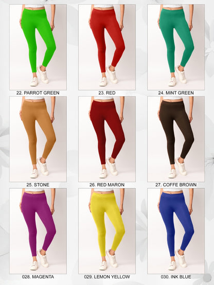 Ankle length Cotton+Lycra stretchable leggings.499/- For 3 Pieces