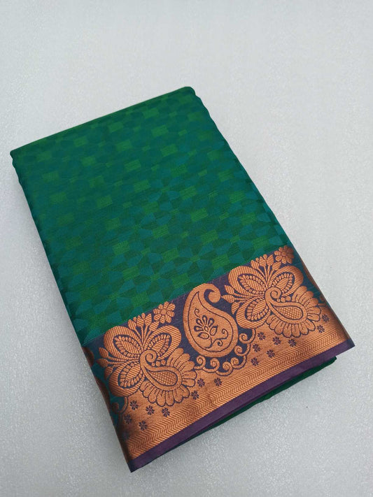 Green Art Silk Handwoven Wedding Festival Heavy Border Saree
