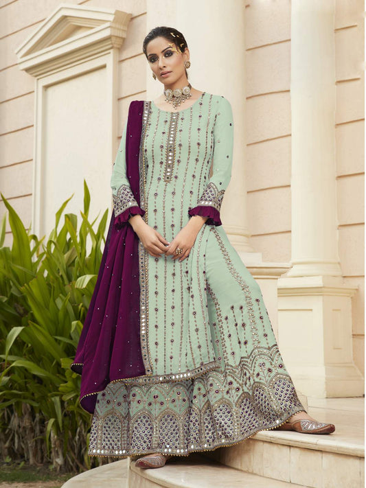 Sudarshan Silks Partywear SemiStitched Georgette Salwar Suit CG -1127