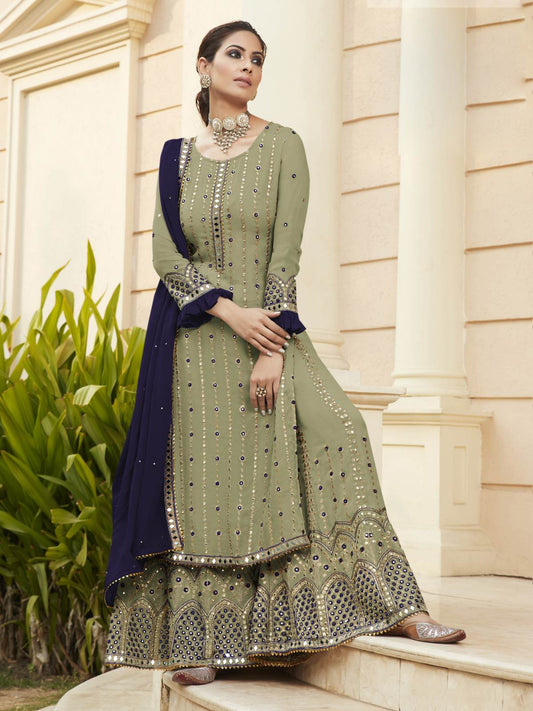 Sudarshan Silks Partywear SemiStitched Georgette Salwar Suit CG -1127