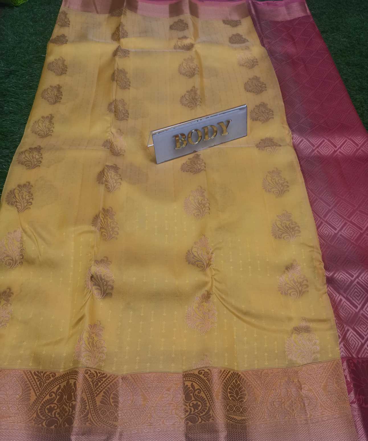 Yellow Half Silk Handwoven Wedding Festival Heavy Border Saree