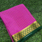 Pink, New trendy 100% Pure mysore silk Handwoven Wedding Festival Heavy Border Crape Sarees