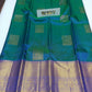 Green KANCHI Pure silk  Handwoven Wedding Festival Heavy Border Saree