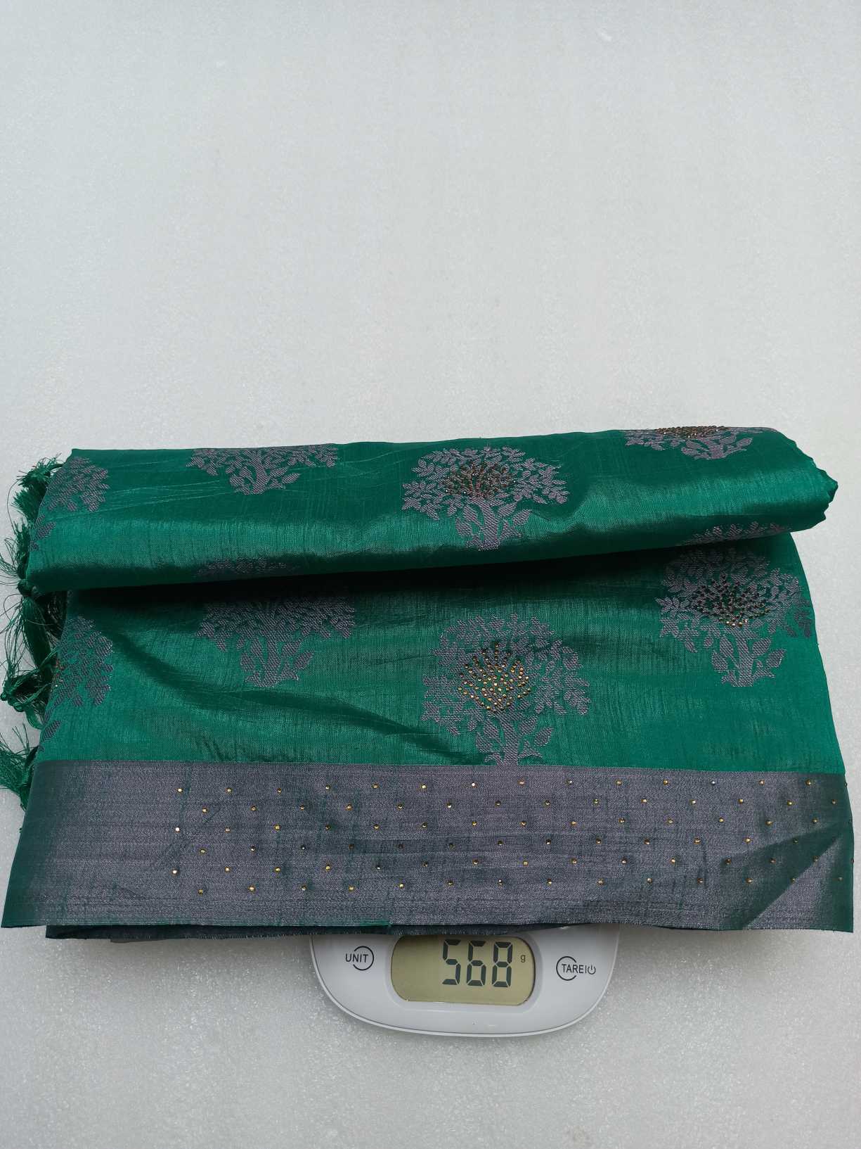 Raw Silk saree With Stone Work